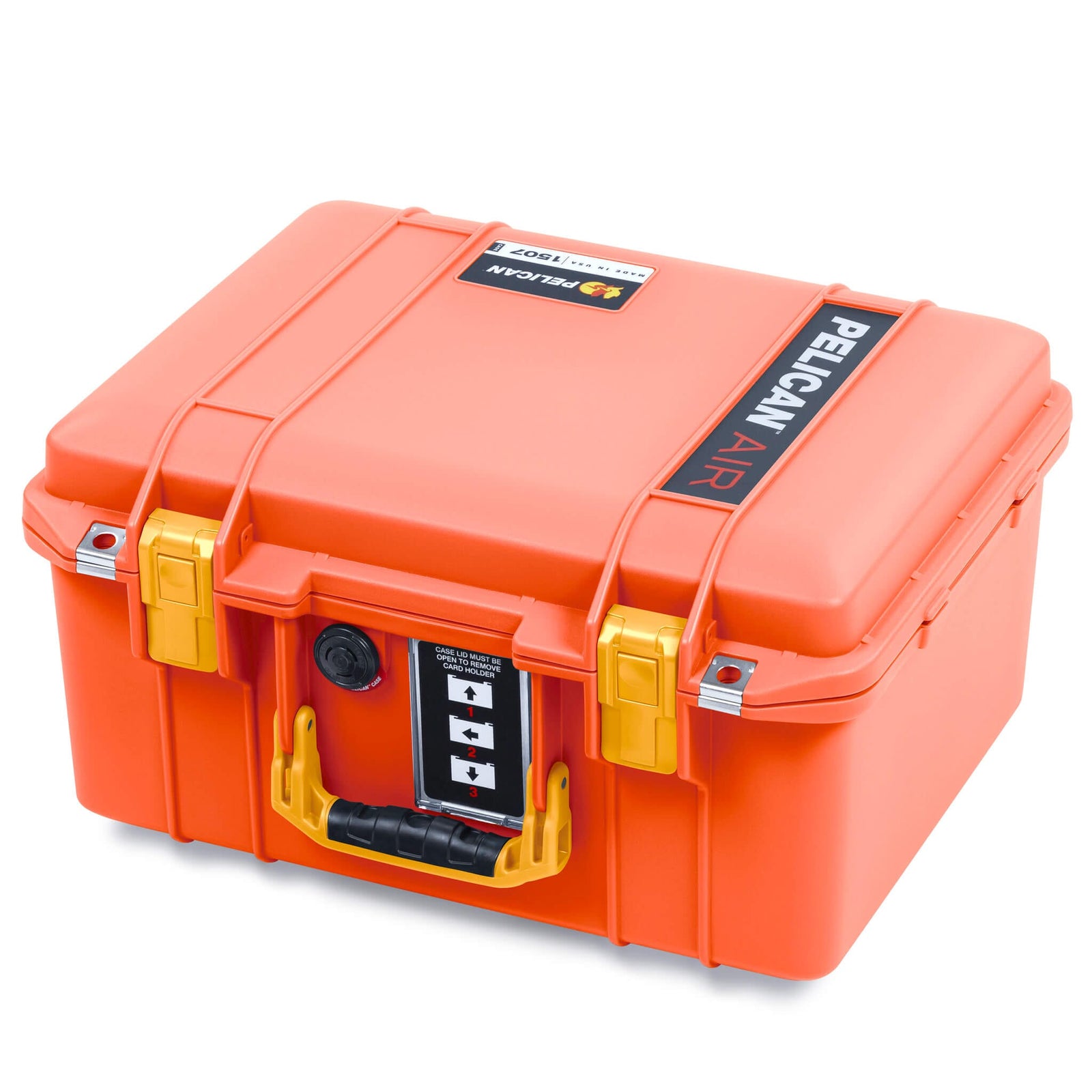 Pelican 1507 Air Case, Orange with Yellow Handle & Latches ColorCase 