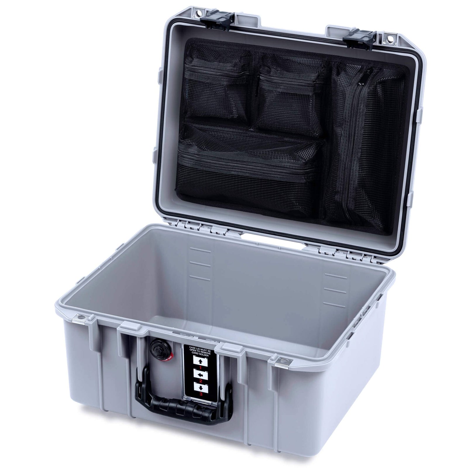 Pelican 1507 Air Case, Silver with Black Handle & Latches ColorCase 