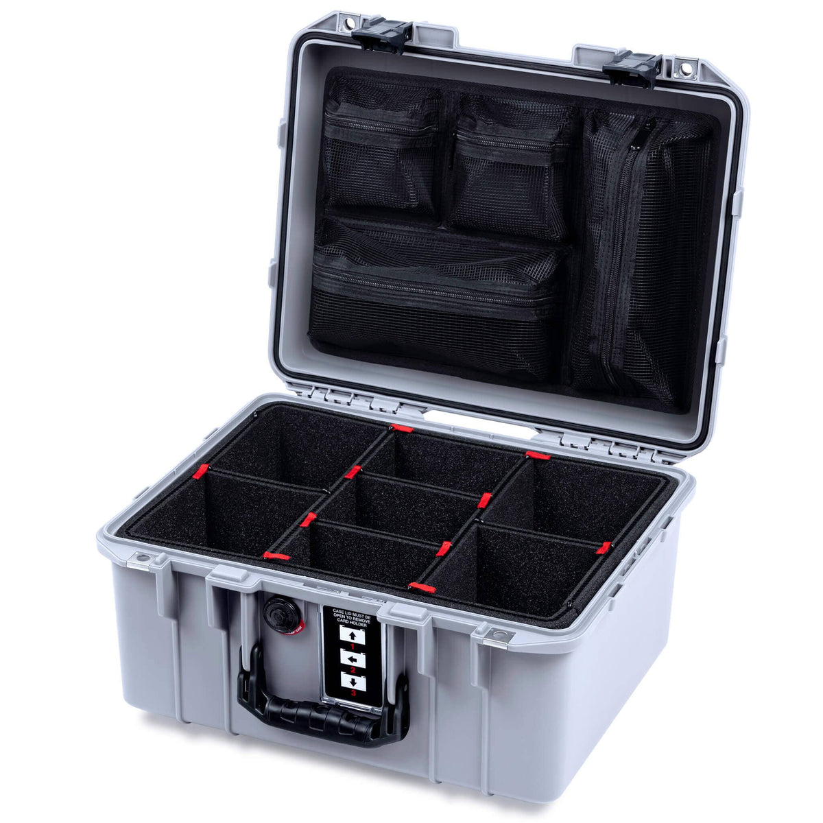 Pelican 1507 Air Case, Silver with Black Handle &amp; Latches ColorCase 