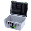 Pelican 1507 Air Case, Silver with Lime Green Handle & Latches ColorCase