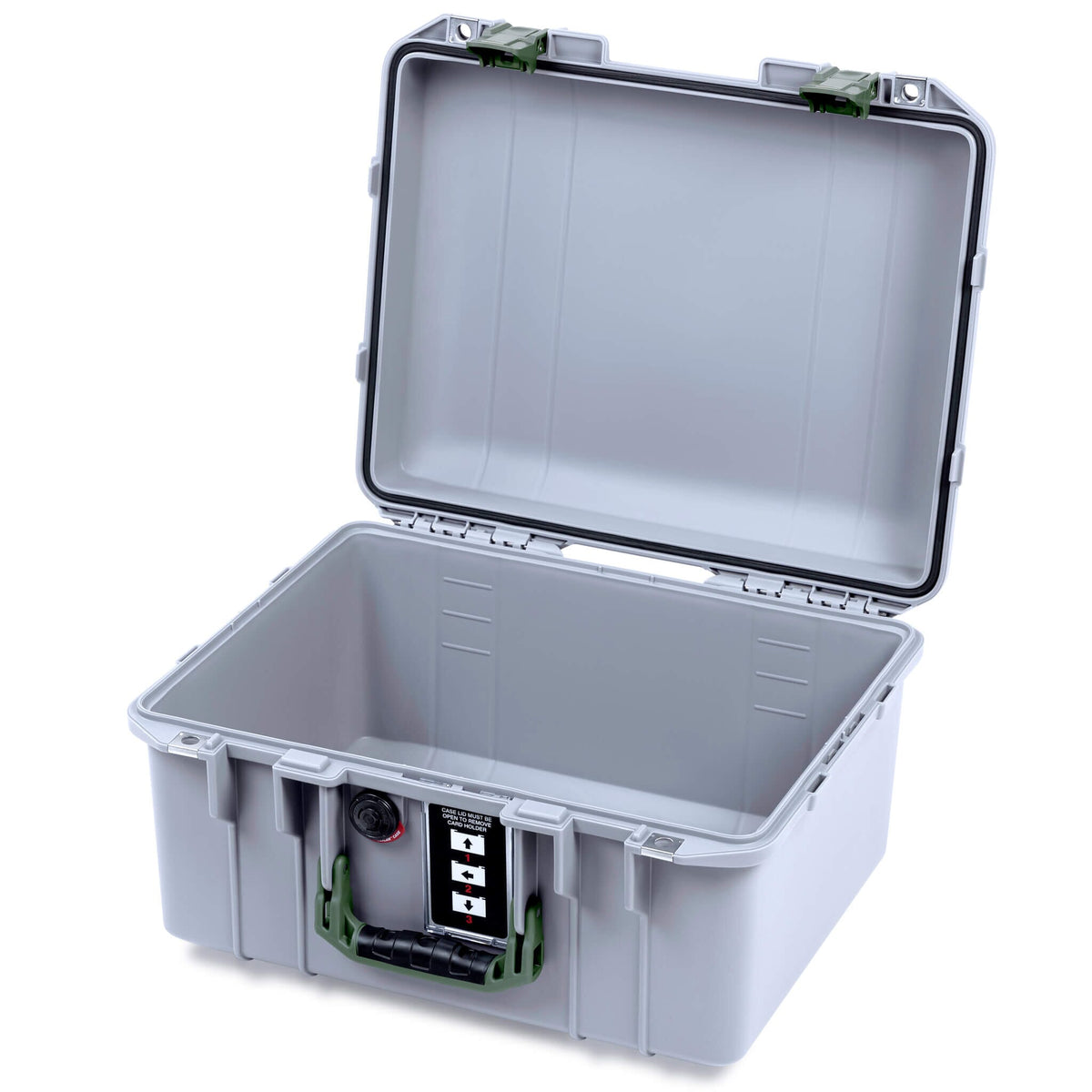 Pelican 1507 Air Case, Silver with OD Green Handle &amp; Latches None (Case Only) ColorCase 015070-0000-180-131