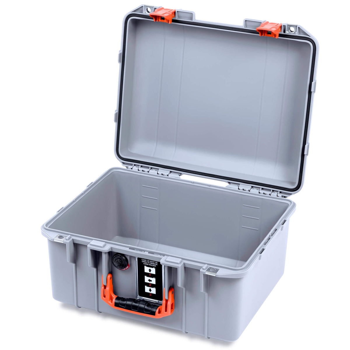 Pelican 1507 Air Case, Silver with Orange Handle &amp; Latches None (Case Only) ColorCase 015070-0000-180-151