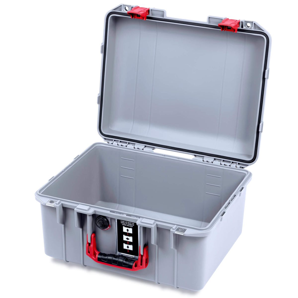 Pelican 1507 Air Case, Silver with Red Handle &amp; Latches None (Case Only) ColorCase 015070-0000-180-321