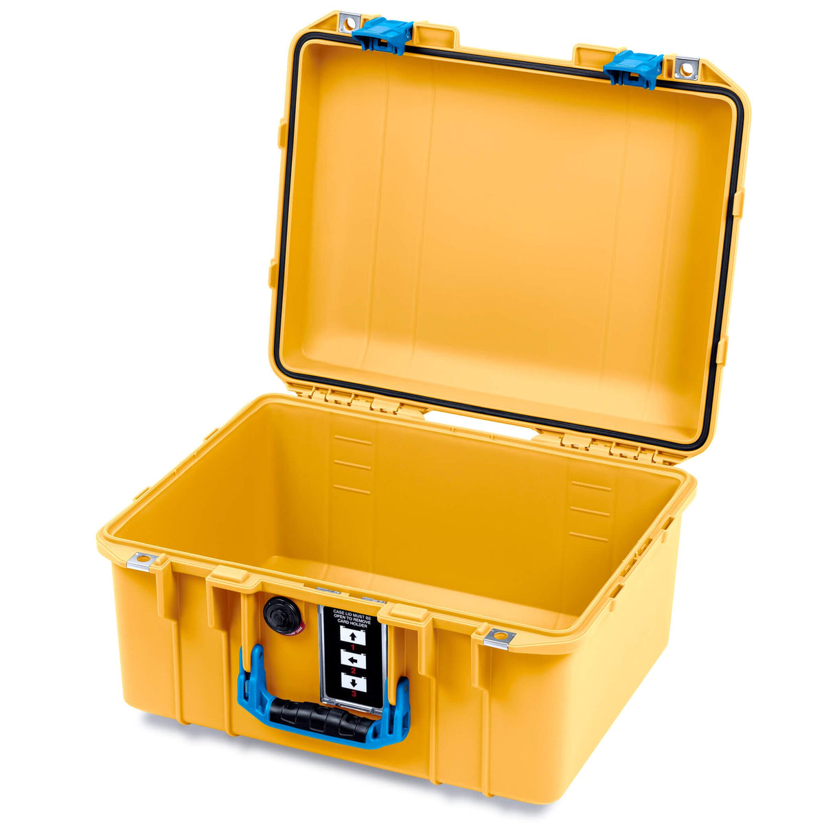 Pelican 1507 Air Case, Yellow with Blue Handle &amp; Latches None (Case Only) ColorCase 015070-0000-240-121