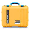 Pelican 1507 Air Case, Yellow with Blue Handle & Latches ColorCase