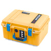 Pelican 1507 Air Case, Yellow with Blue Handle & Latches ColorCase