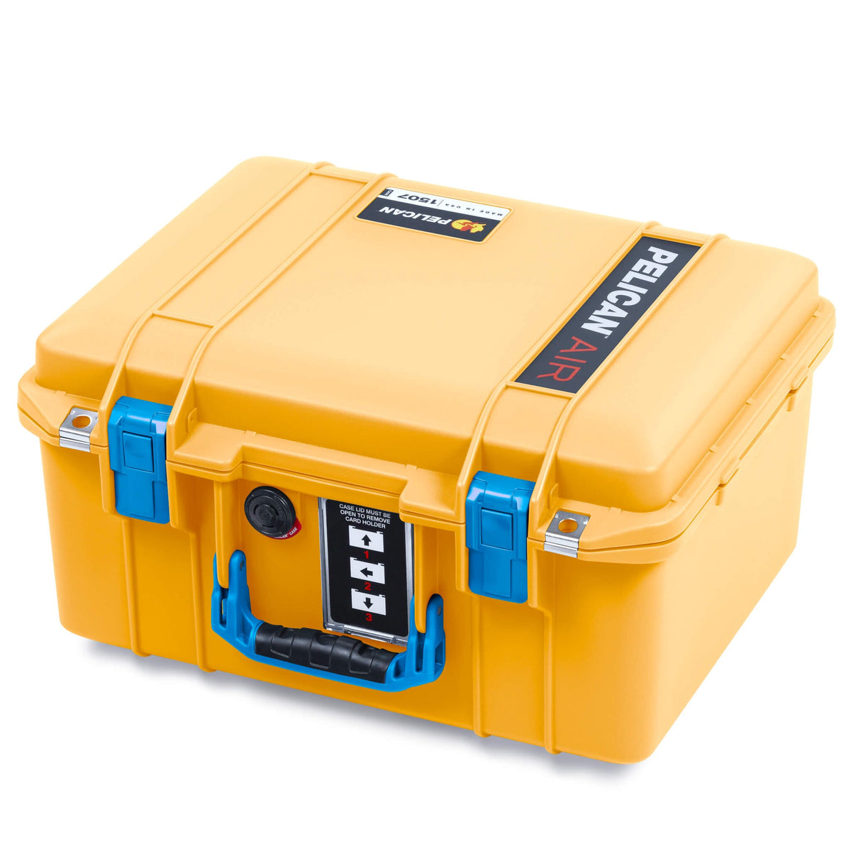 Pelican 1507 Air Case, Yellow with Blue Handle &amp; Latches ColorCase 