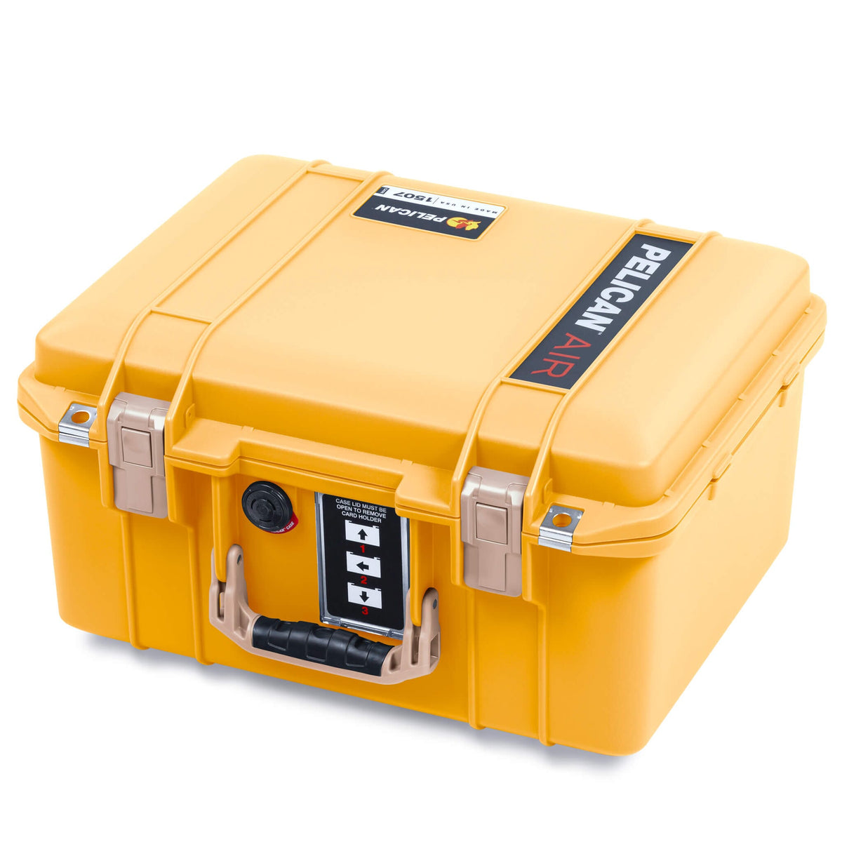 Pelican 1507 Air Case, Yellow with Desert Tan Handle &amp; Latches ColorCase 