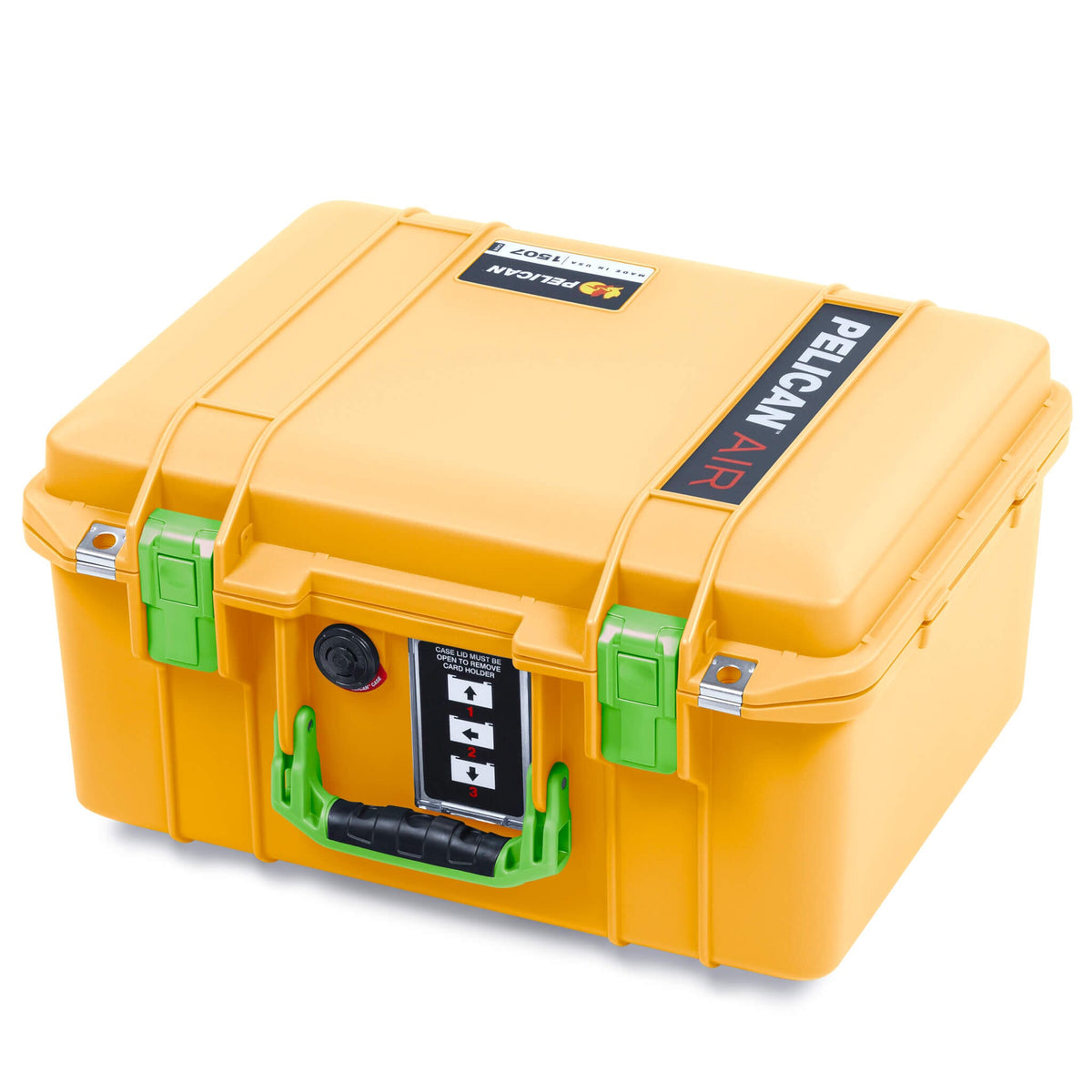 Pelican 1507 Air Case, Yellow with Lime Green Handle &amp; Latches ColorCase 
