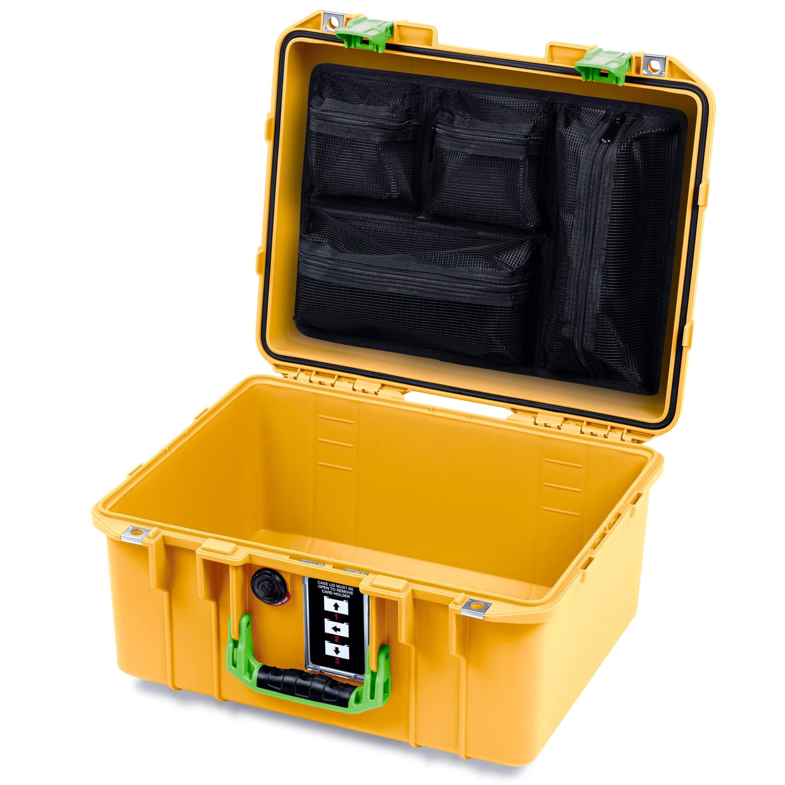 Pelican 1507 Air Case, Yellow with Lime Green Handle & Latches ColorCase 