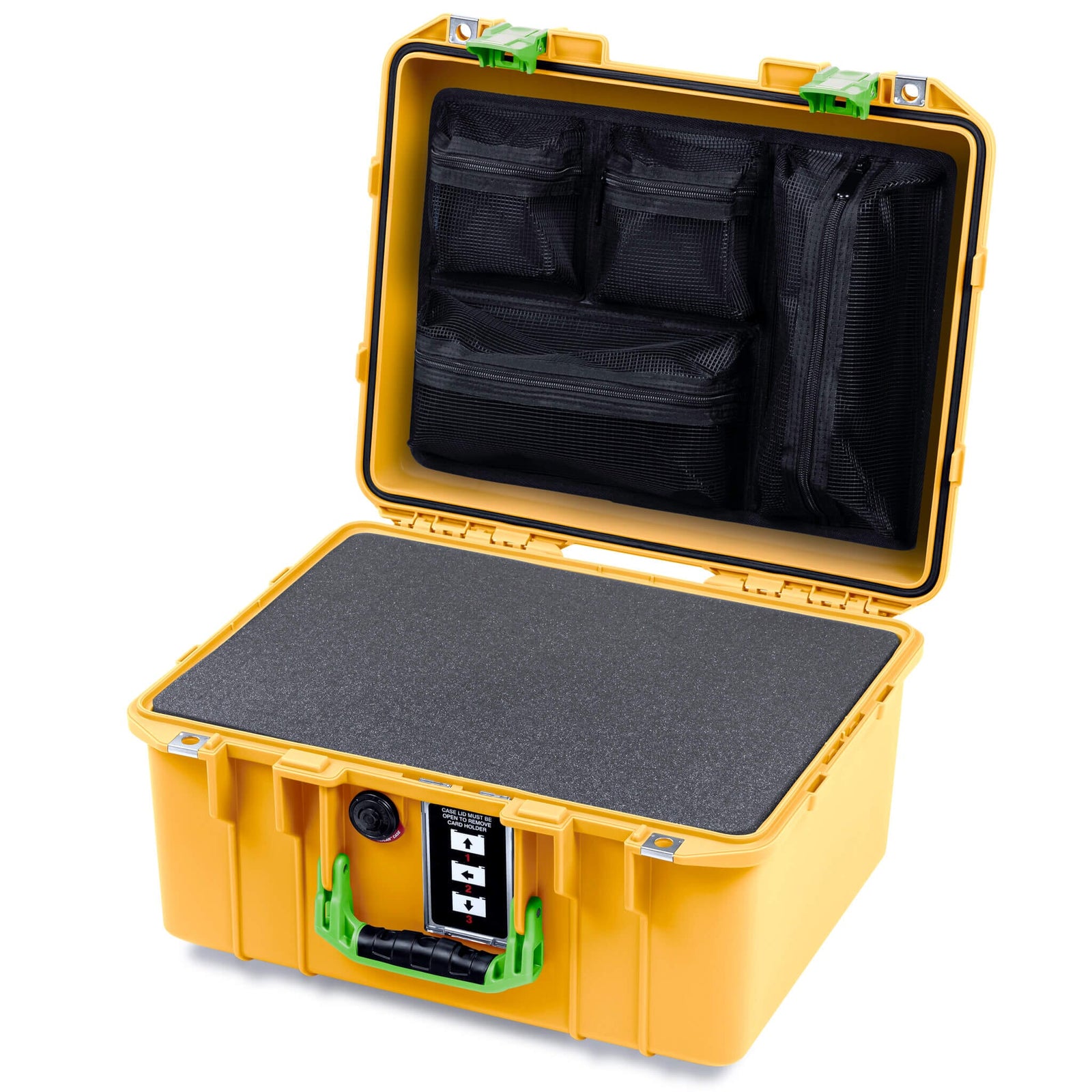 Pelican 1507 Air Case, Yellow with Lime Green Handle & Latches ColorCase 