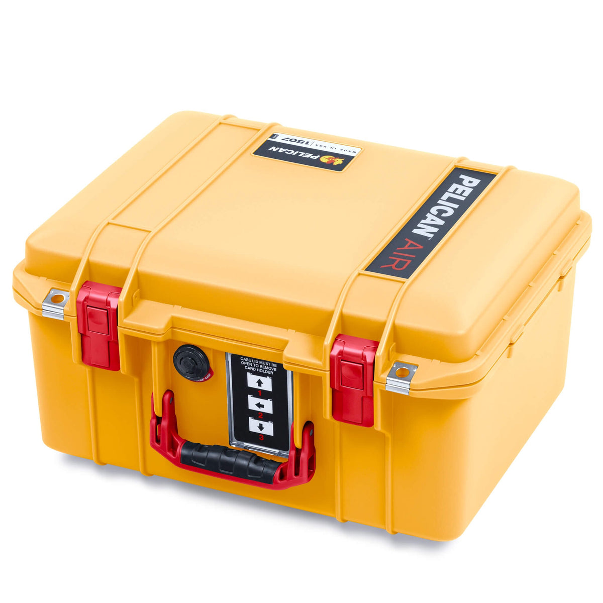 Pelican 1507 Air Case, Yellow with Red Handle &amp; Latches ColorCase 