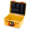 Pelican 1507 Air Case, Yellow with Red Handle & Latches ColorCase