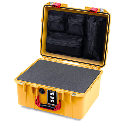 Pelican 1507 Air Case, Yellow with Red Handle & Latches ColorCase