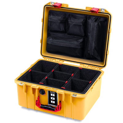 Pelican 1507 Air Case, Yellow with Red Handle & Latches ColorCase