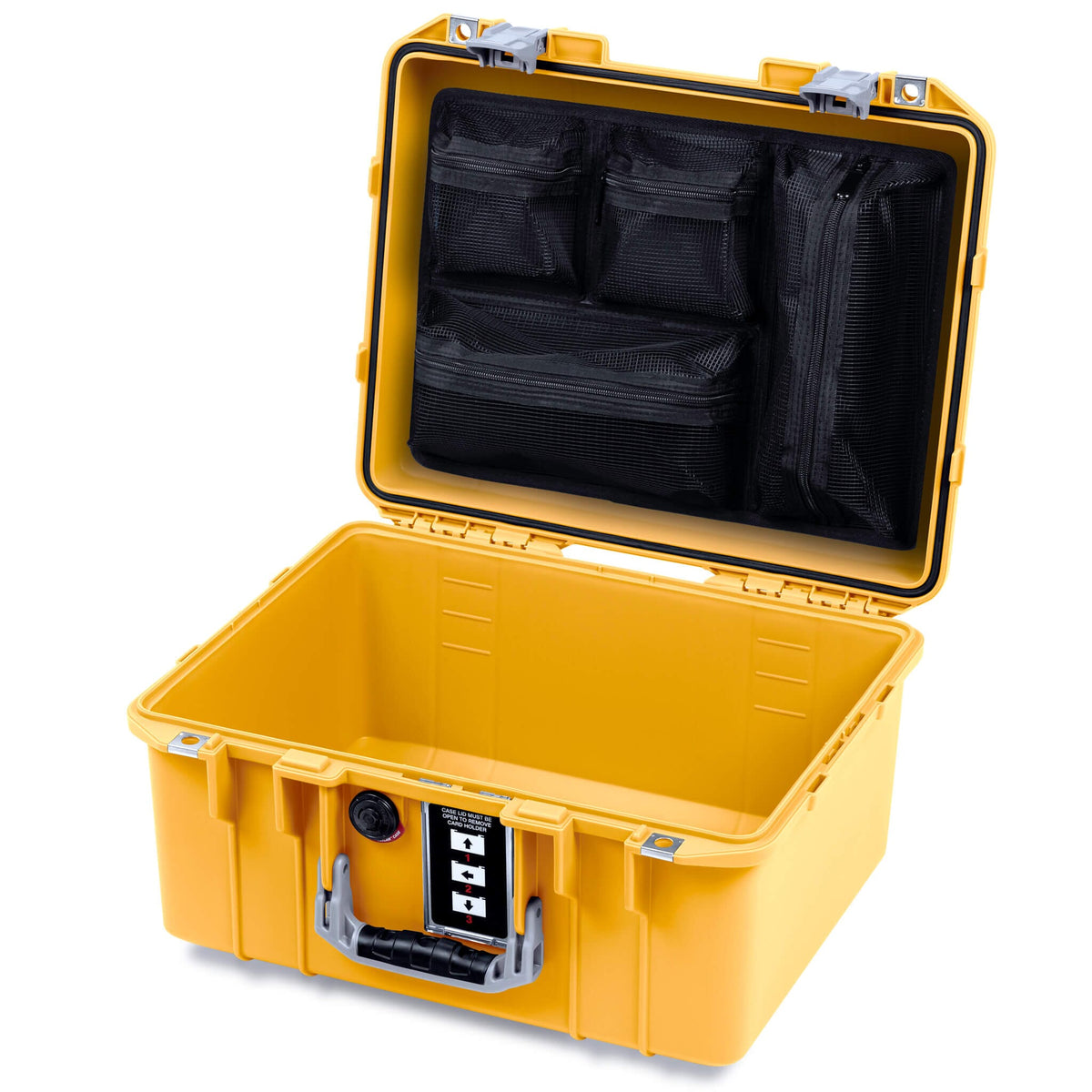 Pelican 1507 Air Case, Yellow with Silver Handle &amp; Latches ColorCase 
