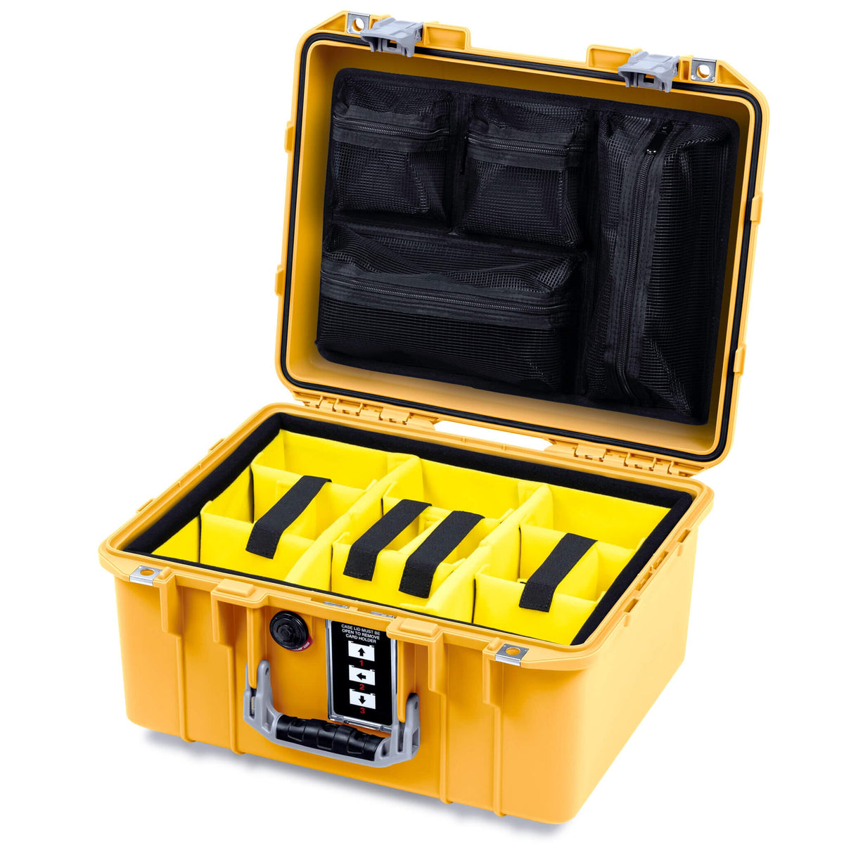 Pelican 1507 Air Case, Yellow with Silver Handle &amp; Latches ColorCase 