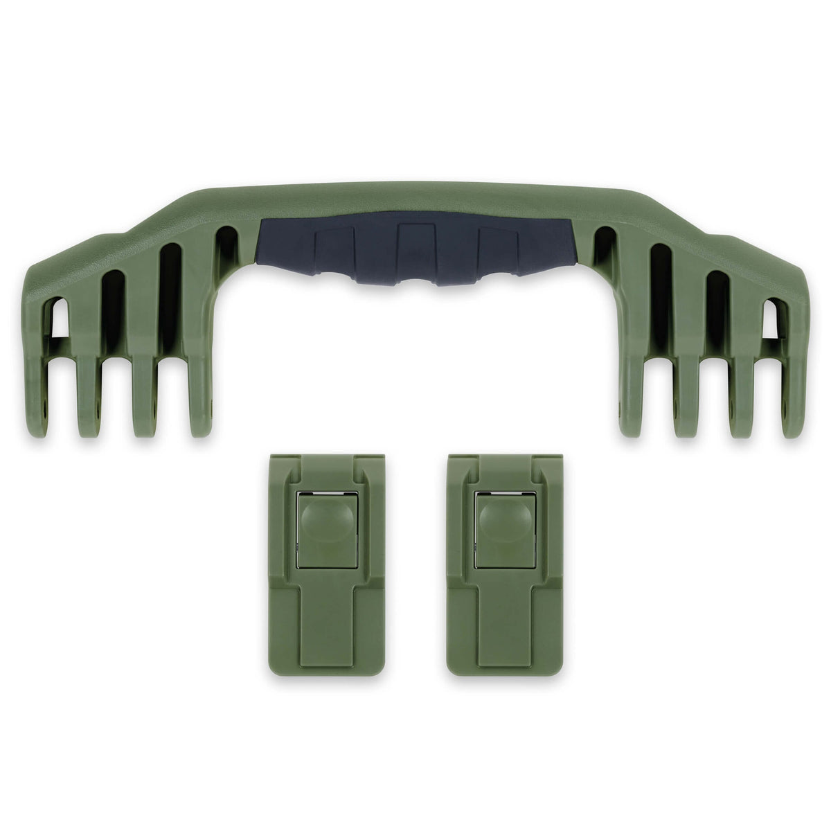 Pelican 1520 Replacement Handle &amp; Latches, OD Green (Set of 1 Handle, 2 Push-Button Latches) ColorCase 