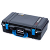Pelican 1525 Air Case, Black with Blue Handle & Latches ColorCase