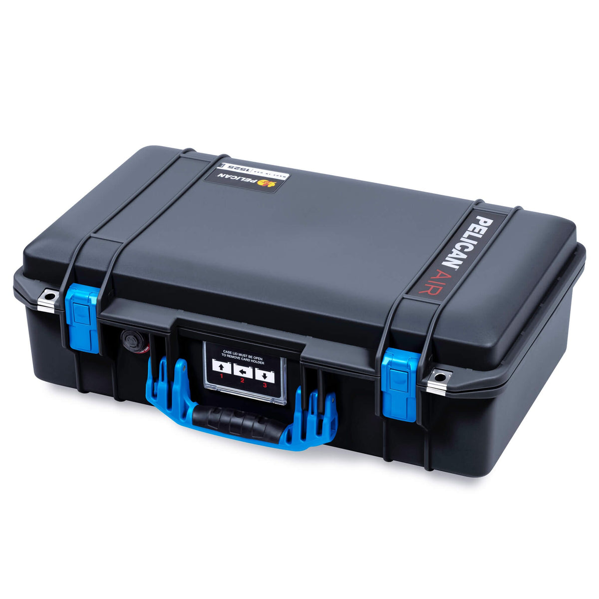 Pelican 1525 Air Case, Black with Blue Handle & Latches ColorCase 