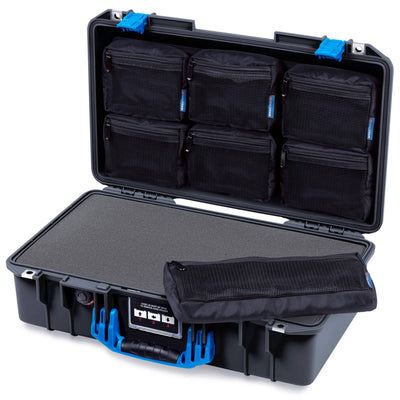 Pelican 1525 Air Case, Black with Blue Handle & Latches ColorCase