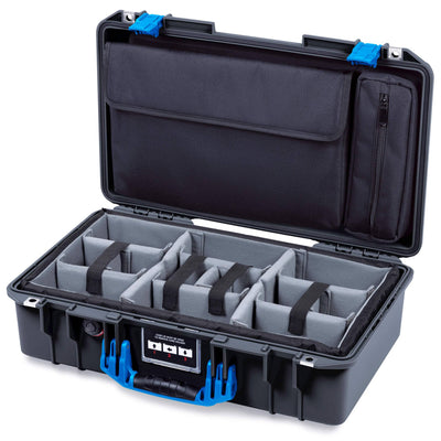 Pelican 1525 Air Case, Black with Blue Handle & Latches ColorCase