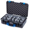 Pelican 1525 Air Case, Black with Blue Handle & Latches ColorCase