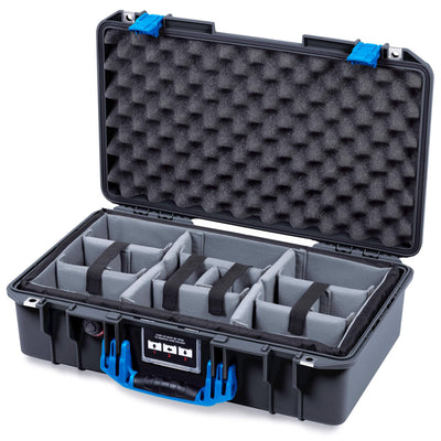 Pelican 1525 Air Case, Black with Blue Handle & Latches ColorCase