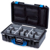 Pelican 1525 Air Case, Black with Blue Handle & Latches ColorCase