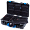 Pelican 1525 Air Case, Black with Blue Handle & Latches ColorCase