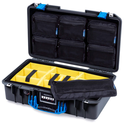 Pelican 1525 Air Case, Black with Blue Handle & Latches ColorCase