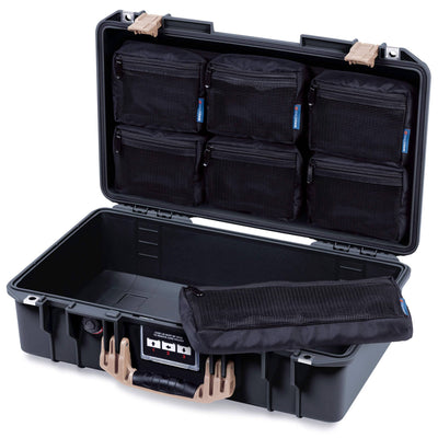Pelican 1525 Air Case, Black with Desert Tan Handle & Latches ColorCase