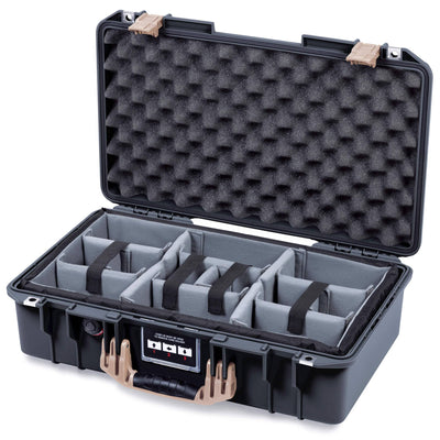 Pelican 1525 Air Case, Black with Desert Tan Handle & Latches ColorCase