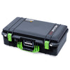 Pelican 1525 Air Case, Black with Lime Green Handle & Latches ColorCase