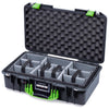 Pelican 1525 Air Case, Black with Lime Green Handle & Latches ColorCase