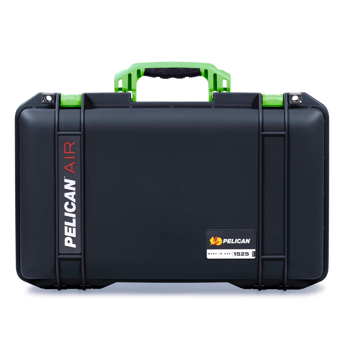 Pelican 1525 Air Case, Black with Lime Green Handle &amp; Latches ColorCase 