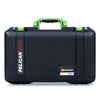 Pelican 1525 Air Case, Black with Lime Green Handle & Latches ColorCase