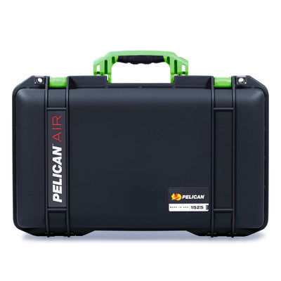 Pelican 1525 Air Case, Black with Lime Green Handle & Latches ColorCase
