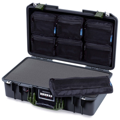 Pelican 1525 Air Case, Black with OD Green Handle & Latches ColorCase