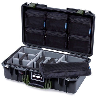 Pelican 1525 Air Case, Black with OD Green Handle & Latches ColorCase