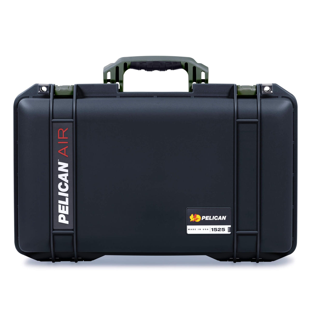 Pelican 1525 Air Case, Black with OD Green Handle &amp; Latches ColorCase 