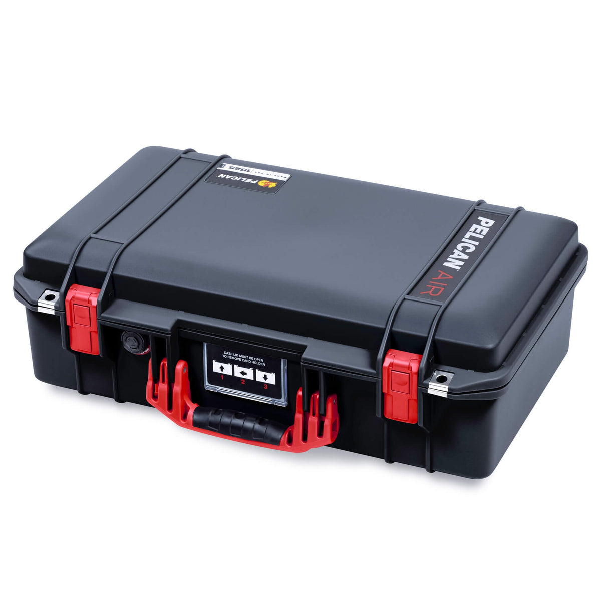 Pelican 1525 Air Case, Black with Red Handle &amp; Latches ColorCase 