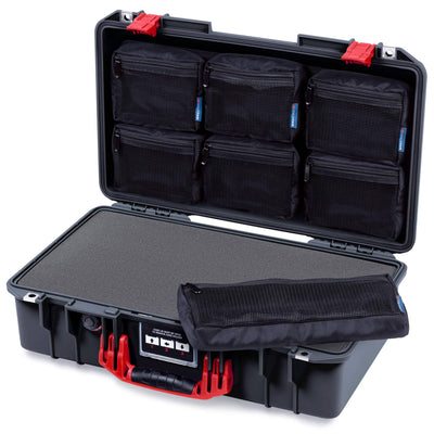 Pelican 1525 Air Case, Black with Red Handle & Latches ColorCase