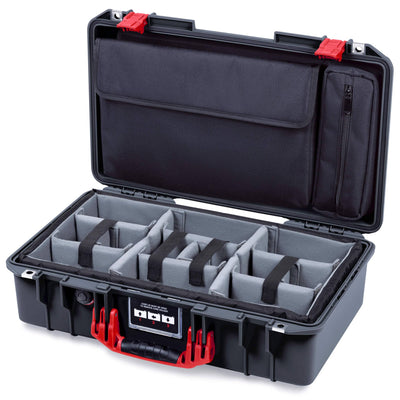 Pelican 1525 Air Case, Black with Red Handle & Latches ColorCase