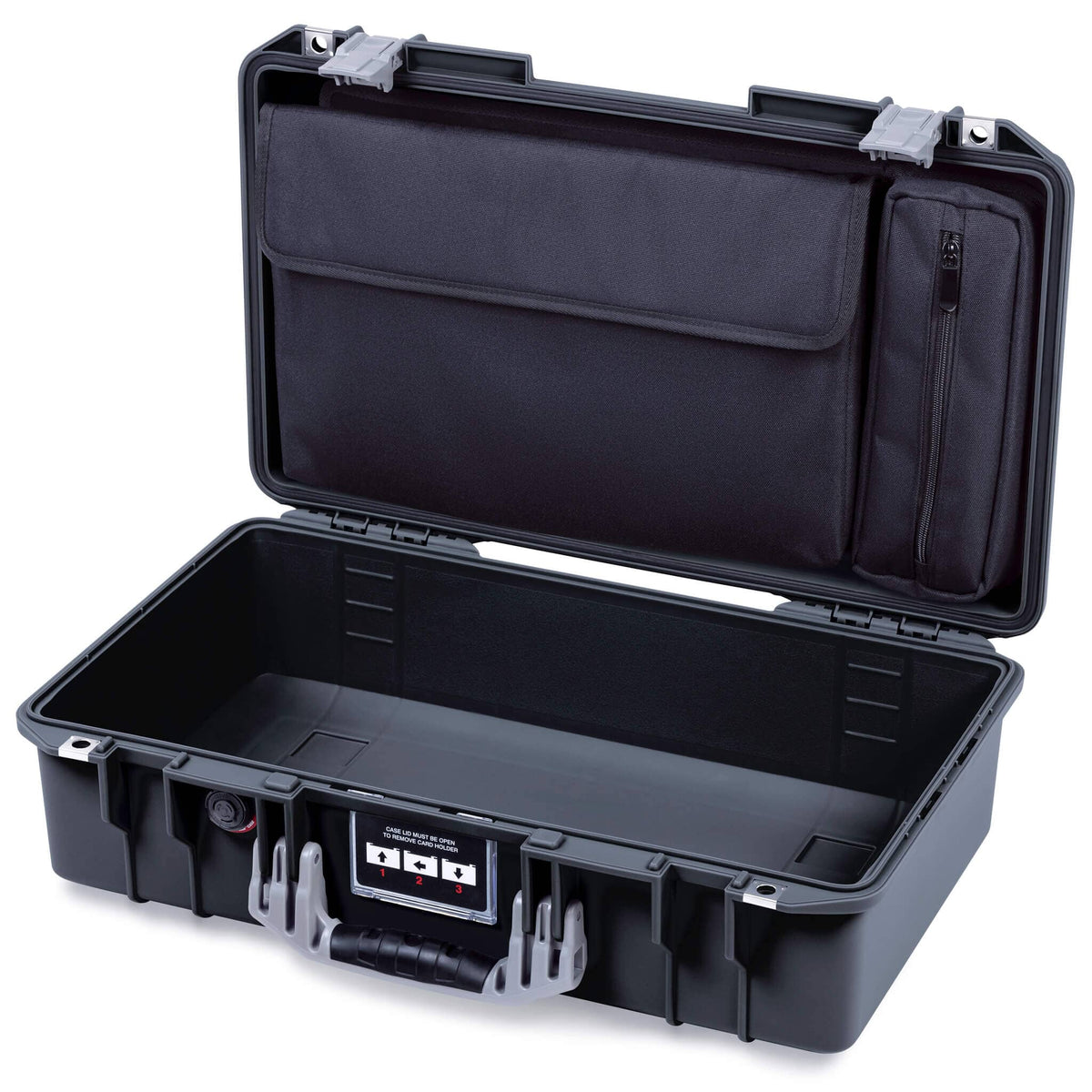 Pelican 1525 Air Case, Black with Silver Handle & Latches ColorCase 