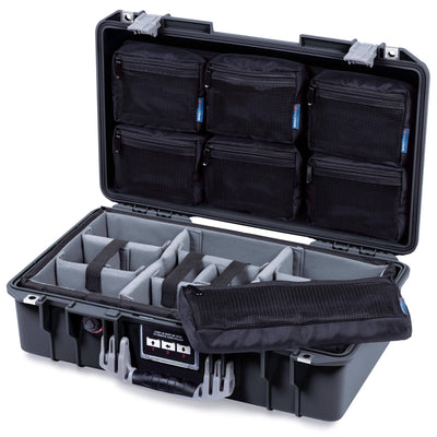 Pelican 1525 Air Case, Black with Silver Handle & Latches ColorCase