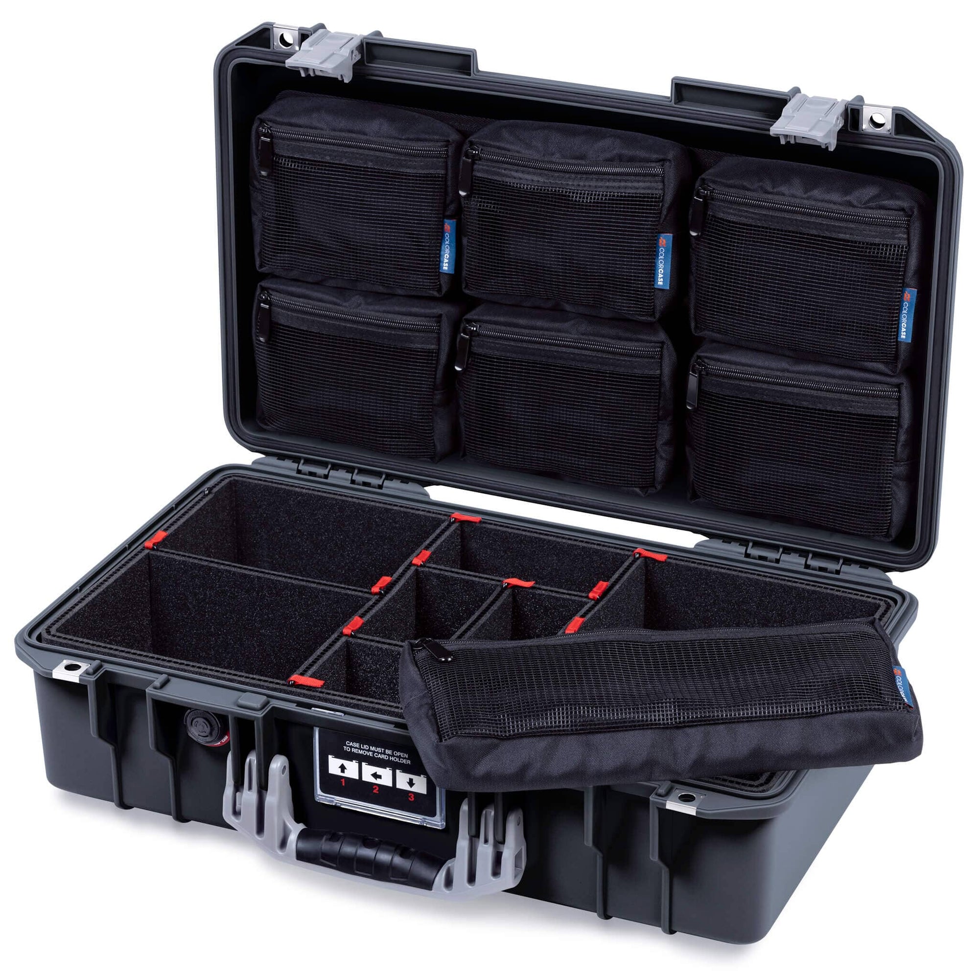 Pelican 1525 Air Case, Black with Silver Handle & Latches ColorCase