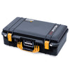 Pelican 1525 Air Case, Black with Yellow Handle & Latches ColorCase
