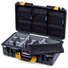 Pelican 1525 Air Case, Black with Yellow Handle & Latches ColorCase