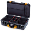 Pelican 1525 Air Case, Black with Yellow Handle & Latches TrekPak Divider Sytem with Laptop Computer Pouch ColorCase 015250-0220-110-241